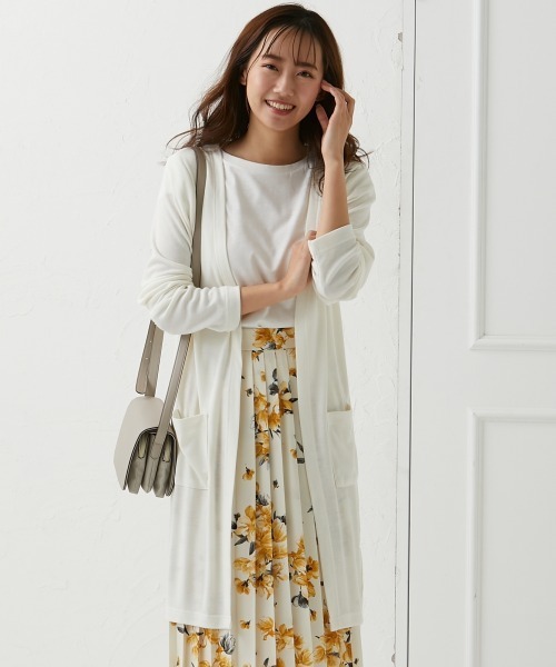 SMILE LAND（スマイルランド）の「大きいサイズ カットソーロングカーディガン（カーディガン/ボレロ・レディース・ブルー/ピンク系/ネイビー/パープル系/ライトグリーン/グレー/ライトピンク/ボルドー/オフホワイト/ブラック・4L/LL/3L/L）」の18枚目の写真