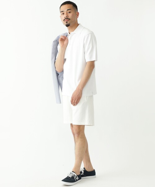 BEAMS PLUS（ビームスプラス）の「BEAMS PLUS / ソリッド コットンニット ポロシャツ（ポロシャツ・メンズ・ブラック/ベージュ/ネイビー/オフホワイト/グリーン/グリーン系その他2/ロイヤルブルー・MEDIUM/LARGE/X-LARGE/SMALL）」の12枚目の写真