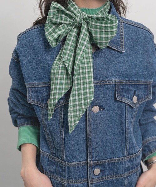 FREAK'S STORE（フリークスストア）の「CRAVAT/クラバット(付けリボン/付け襟)（付け襟・レディース・ホワイト/サックスブルー/ストライプ/チェック・ﾌﾘ-）」の4枚目の写真