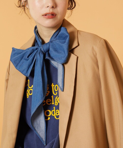 FREAK'S STORE（フリークスストア）の「CRAVAT/クラバット(付けリボン/付け襟)（付け襟・レディース・ホワイト/サックスブルー/ストライプ/チェック・ﾌﾘ-）」の5枚目の写真