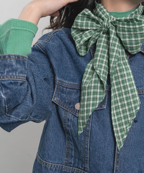 FREAK'S STORE（フリークスストア）の「CRAVAT/クラバット(付けリボン/付け襟)（付け襟・レディース・ホワイト/サックスブルー/ストライプ/チェック・ﾌﾘ-）」の17枚目の写真