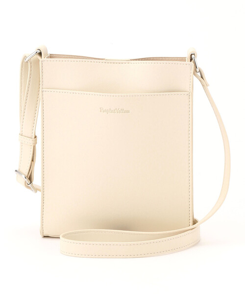 Purple&Yellow（パープルアンドイエロー）の「フェイクレザーミニショルダーバッグ（ショルダーバッグ・メンズ・ライトグリーン/アイボリー/ブラック/グレイッシュベージュ・FREE）」の8枚目の写真