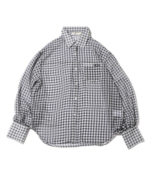 UGG（アグ）の「UGG@mos シースルー チェックシャツ / アグ シースルー チェックシャツ（シャツ/ブラウス・レディース・レッド/ブルー/ブラック・M/L）」の2枚目の写真