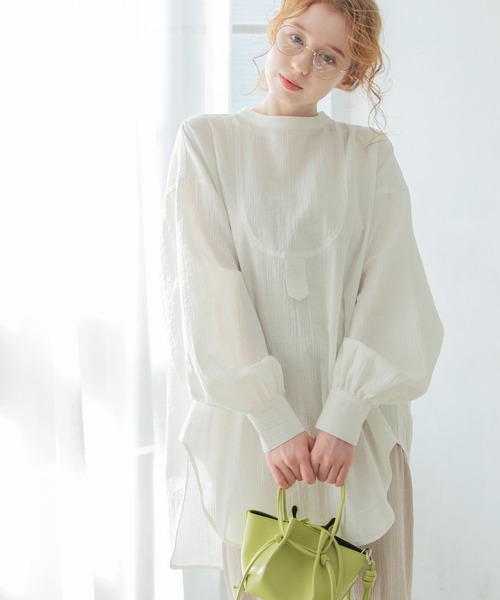 Crisp(クリスプ)の「オーバードレスシャツ(シャツ/ブラウス・レディース・ホワイト/ブラック・FREE)」の2枚目の写真