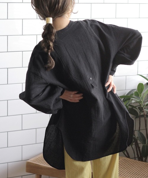 Crisp(クリスプ)の「オーバードレスシャツ(シャツ/ブラウス・レディース・ホワイト/ブラック・FREE)」の1枚目の写真