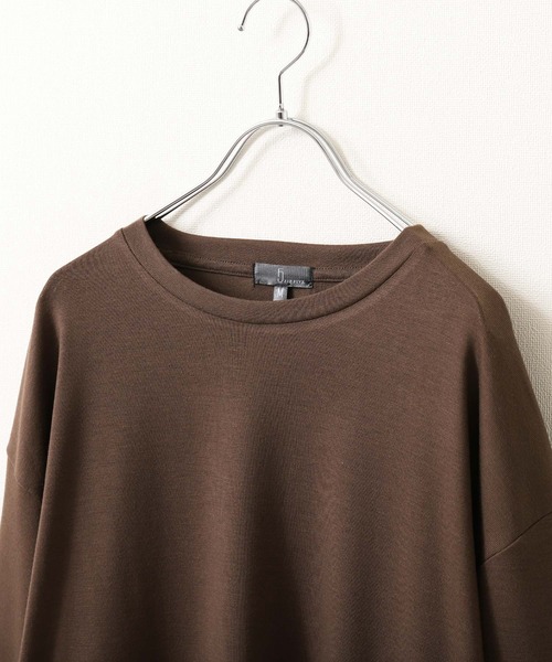 ドレープ7分袖ルーズカットソー/無地7分袖Tシャツ