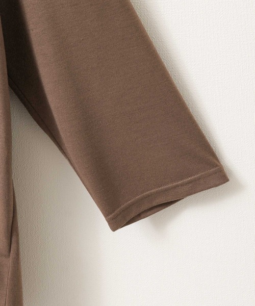 ドレープ7分袖ルーズカットソー/無地7分袖Tシャツ