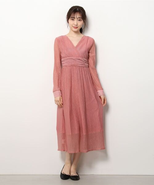 Dream garden（ドリームガーデン）の「前後2WAY Vネック　しわ加工ワンピース（ワンピース・レディース・ブラック/ピンク/ボルドー・S/M/L）」の18枚目の写真