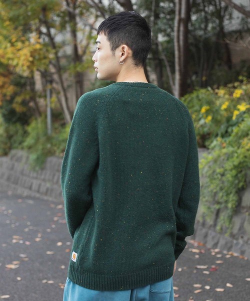 Carhartt（カーハート）の「Carhartt ANGLISTIC SWEATER I010977（ニット/セーター・メンズ・グリーン/ブラック・LARGE/MEDIUM）」の3枚目の写真