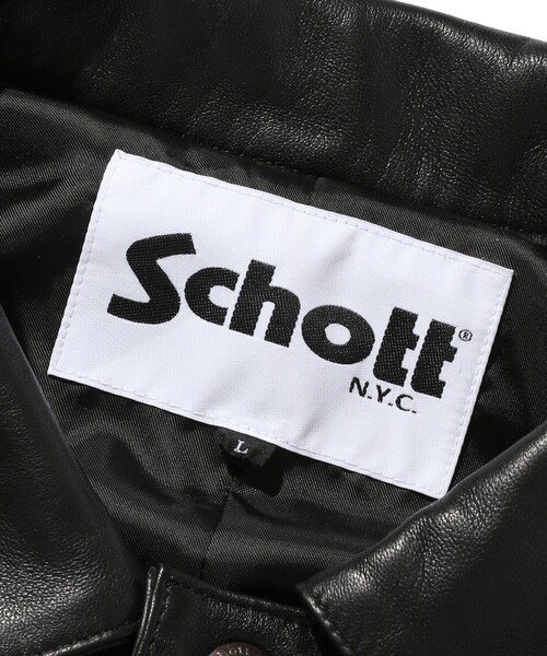 schott(ショット)の「SCHOTT/ショット LAMB LEATHER COVERALL JACKET/ラムレザー カバーオール(ライダースジャケット・メンズ・ブラック・XX-LARGE/SMALL/MEDIUM/X-LARGE/LARGE)」の8枚目の写真