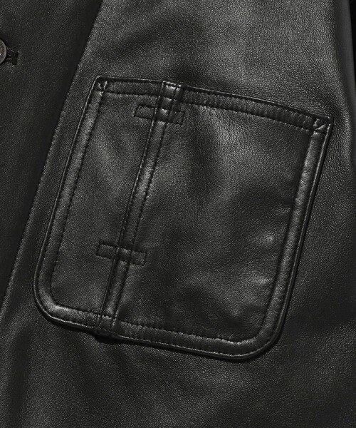 schott(ショット)の「SCHOTT/ショット LAMB LEATHER COVERALL JACKET/ラムレザー カバーオール(ライダースジャケット・メンズ・ブラック・XX-LARGE/SMALL/MEDIUM/X-LARGE/LARGE)」の4枚目の写真