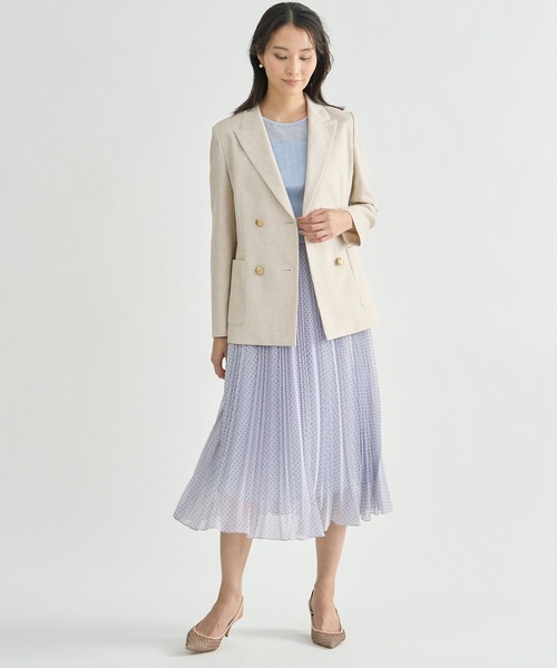 【美品】ANAYIリネンブライトクロステーラードジレ　ダブルプレスト　36 リネンブライトクロステーラードジレ | ANAYI/アナイ | 三越