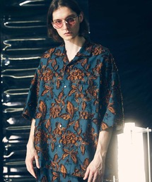 《ユニセックスアイテム》カットオフリーフジャガードプライムオーバーオープンカラーショートスリーブシャツ 【MAISON SPECIAL/メゾンスペシャル】