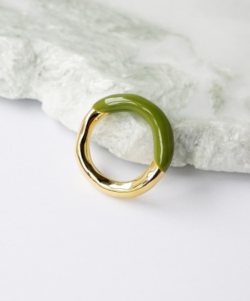 SIGNAL（シグナル）の「【SIGNAL / シグナル】Enamel Ring / エナメルリング（リング・レディース・ホワイト/ブラウン/グリーン・#10/#11）」の6枚目の写真