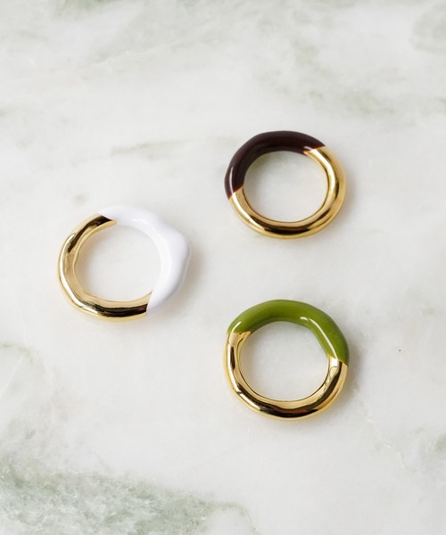 SIGNAL（シグナル）の「【SIGNAL / シグナル】Enamel Ring / エナメルリング（リング・レディース・ホワイト/ブラウン/グリーン・#10/#11）」の5枚目の写真