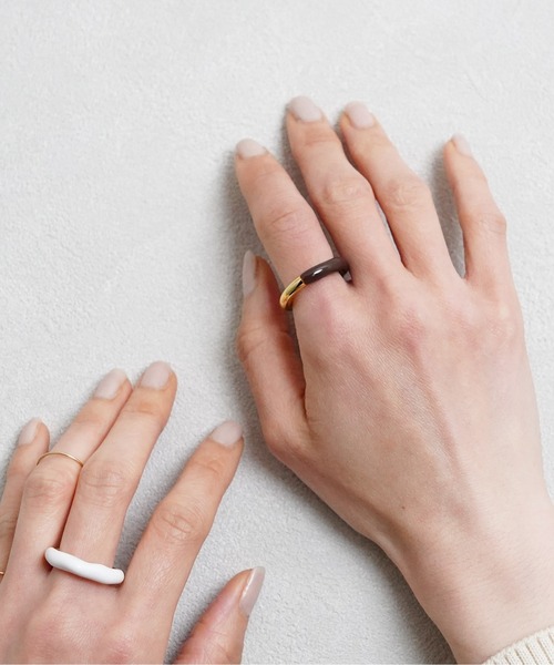 SIGNAL（シグナル）の「【SIGNAL / シグナル】Enamel Ring / エナメルリング（リング・レディース・ホワイト/ブラウン/グリーン・#10/#11）」の10枚目の写真