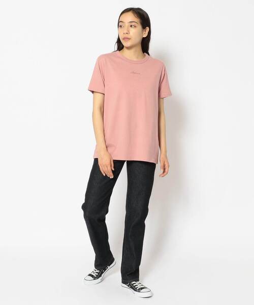 AVIREX(アヴィレックス)の「EMBROIDERY LOGO TEE/ 刺繍ロゴティーシャツ(Tシャツ/カットソー・レディース・ブラック/オフホワイト/ピンク・SMALL/MEDIUM)」の12枚目の写真