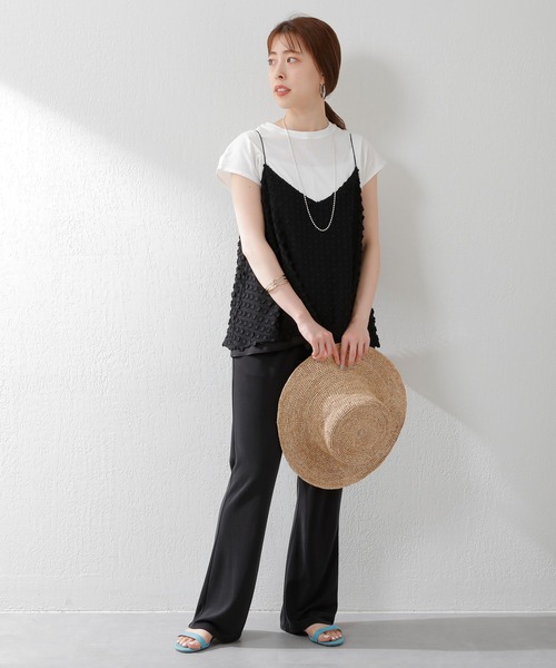 Le Voyage en Panier（ルヴォヤージュアンパニエ）の「(LE VOYAGE EN PANIER/ル ヴォヤージュ エン パニエ)ハット（ハット・レディース・ブラック/ベージュ・FREE）」の5枚目の写真