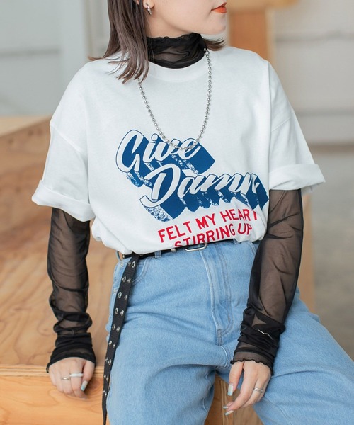 PBLIM(ページボーイリム)の「PAGEBOYLIM/レトロロゴT(Tシャツ/カットソー・レディース・チャコールグレー/オフホワイト・MEDIUM/LARGE)」の3枚目の写真