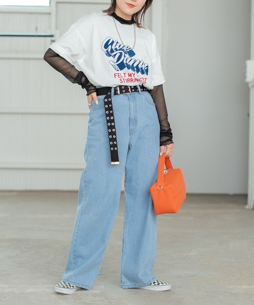 PBLIM(ページボーイリム)の「PAGEBOYLIM/レトロロゴT(Tシャツ/カットソー・レディース・チャコールグレー/オフホワイト・MEDIUM/LARGE)」の6枚目の写真