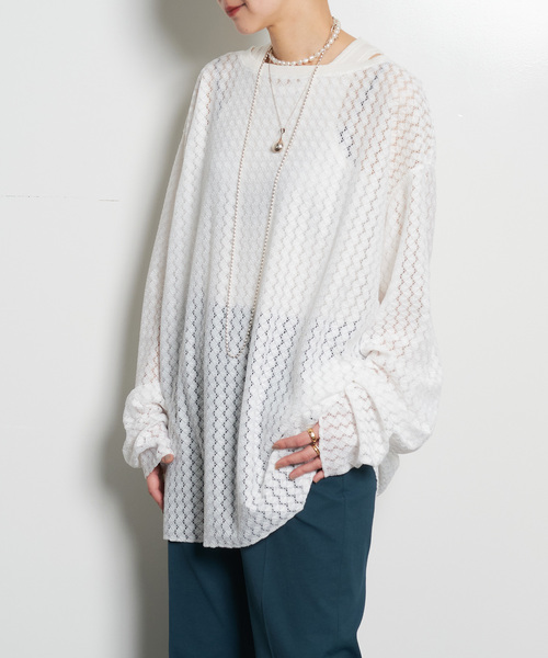 CITYSHOP - ◇新品◇【CITYSHOP】LACE LONG T-SHIRT：カットソー CITYSHOP（シティーショップ）の「LACE LONG T-SHIRT