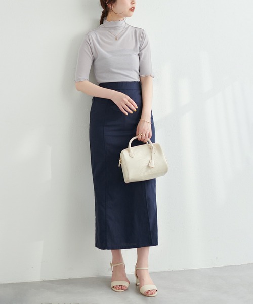 natural couture(ナチュラルクチュール)の「シアーネット半袖ハイネックプルオーバー(Tシャツ/カットソー・レディース・ライトグレー/ブラック/アイボリー/ピンクベージュ/グリーン・FREE)」の14枚目の写真