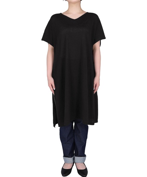 coca(coca)(コカ)の「サマーニットポンチョワンピース(チュニック・レディース・ブラック/ブラウン・M/L)」の19枚目の写真