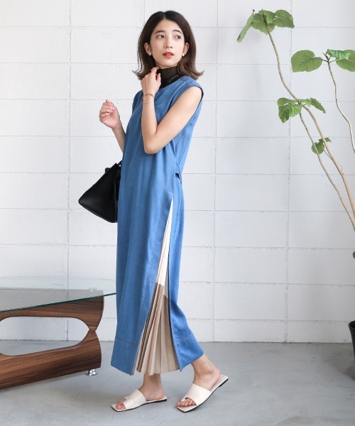 Bou Jeloud(ブージュルード)の「【WEB限定】シアーメッシュノースリトップス(Tシャツ/カットソー・レディース・ブラック/ピンク/オレンジ/グリーン・FREE)」の14枚目の写真