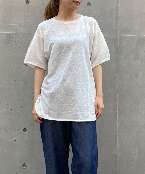 LA MARINE FRANCAISE(マリン フランセーズ)の「リバイバルリネン Tシャツ(Tシャツ/カットソー・レディース・ホワイト/ベージュ/イエロー/ネイビー・FREE)」の2枚目の写真