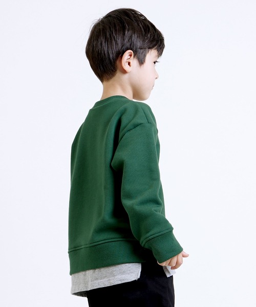 DILASH(ディラッシュ)の「レイヤード風トレーナー(スウェット・キッズ・グリーン/ブルー/ブラック/キャメル・90/100/110/120/80/130/140)」の7枚目の写真