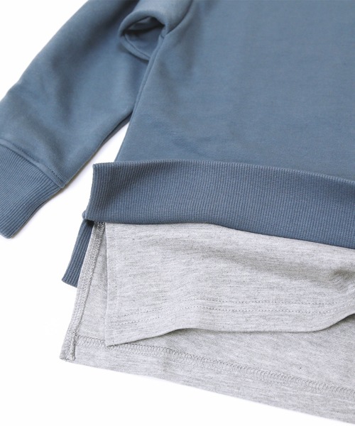 DILASH(ディラッシュ)の「レイヤード風トレーナー(スウェット・キッズ・グリーン/ブルー/ブラック/キャメル・90/100/110/120/80/130/140)」の10枚目の写真