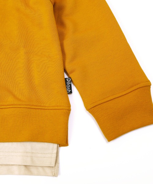 DILASH(ディラッシュ)の「レイヤード風トレーナー(スウェット・キッズ・グリーン/ブルー/ブラック/キャメル・90/100/110/120/80/130/140)」の12枚目の写真