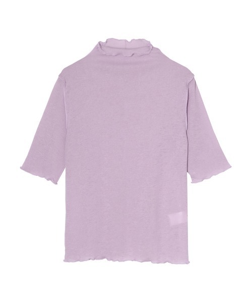 Re:EDIT（リエディ）の「前後2WAYシアーネットハイネックトップス（Tシャツ/カットソー・レディース・オフホワイト/ブラック/パープル/グリーン・MEDIUM）」の4枚目の写真