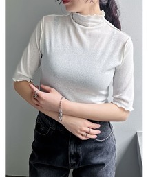Re:EDIT | [新色追加]2WAYシアーネットハイネックトップス(Tシャツ/カットソー)