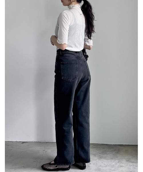 Re:EDIT（リエディ）の「前後2WAYシアーネットハイネックトップス（Tシャツ/カットソー・レディース・オフホワイト/ブラック/パープル/グリーン・MEDIUM）」の20枚目の写真