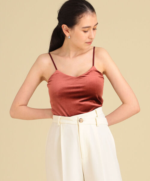 Ray BEAMS（レイビームス）の「Ray BEAMS / ベロア カップ付き キャミソール（キャミソール・レディース・ブラック/ダークブラウン・ONE SIZE）」の7枚目の写真