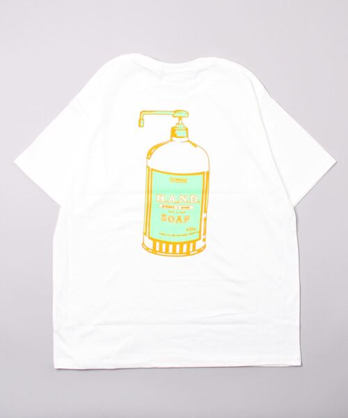 H.A.N.D.（エイチエーエヌディー）の「[H.A.N.D. / エイチエーエヌディー]　T SHIRTS_30/2コーマ天竺プリントシャツ（Tシャツ/カットソー・メンズ・ホワイト系その他・M/L/LL）」の3枚目の写真