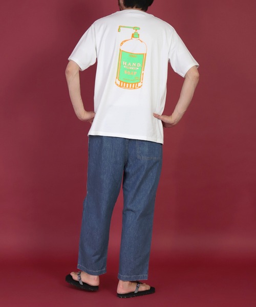 H.A.N.D.（エイチエーエヌディー）の「[H.A.N.D. / エイチエーエヌディー]　T SHIRTS_30/2コーマ天竺プリントシャツ（Tシャツ/カットソー・メンズ・ホワイト系その他・M/L/LL）」の6枚目の写真