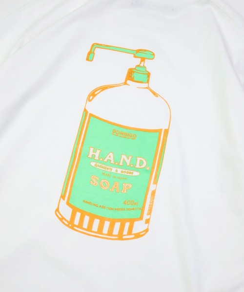 H.A.N.D.（エイチエーエヌディー）の「[H.A.N.D. / エイチエーエヌディー]　T SHIRTS_30/2コーマ天竺プリントシャツ（Tシャツ/カットソー・メンズ・ホワイト系その他・M/L/LL）」の5枚目の写真
