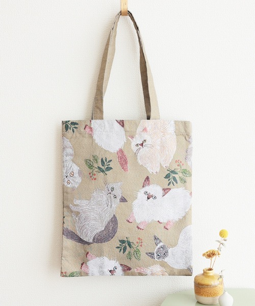 松尾ミユキ（マツオミユキ）の「松尾ミユキ/トートバッグ/動物＆植物（トートバッグ・レディース・ベージュ/グレー/ブルー/グリーン/ベージュ系その他/ブラック/グレー系その他・ONE SIZE）」の5枚目の写真