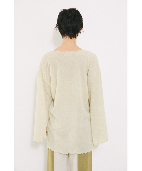 BLACK BY MOUSSY(ブラックバイマウジー)の「shirring cut tops(シャーリングカットトップス)(Tシャツ/カットソー・レディース・イエロー/ホワイト/ブラック・FREE)」の11枚目の写真