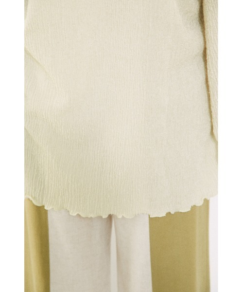BLACK BY MOUSSY(ブラックバイマウジー)の「shirring cut tops(シャーリングカットトップス)(Tシャツ/カットソー・レディース・イエロー/ホワイト/ブラック・FREE)」の16枚目の写真
