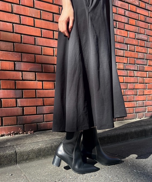 cava cava（サヴァサヴァ）の「リブニットショートブーツ　-1320489（ブーツ・レディース・ブラック/ダークブラウン/オリーブ/ライトベージュ・22.5cm/23.5cm/24.5cm/23.0cm/24.0cm）」の5枚目の写真