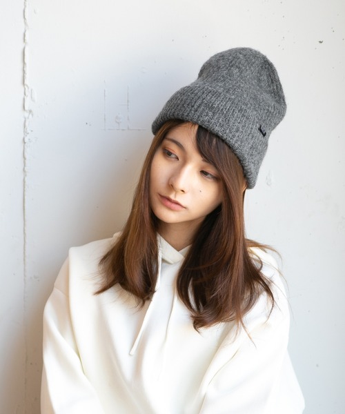 14+（イチヨンプラス）の「タグ付きアクリルモヘヤワッチ（ニットキャップ/ビーニー・レディース・ブラック/グレー/オフホワイト・FREE）」の13枚目の写真