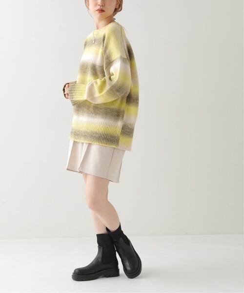 RAY CASSIN（レイカズン）の「M/L展開 ソックスショートブーツ（ブーツ・レディース・ブラック/カーキ・MEDIUM/LARGE）」の10枚目の写真