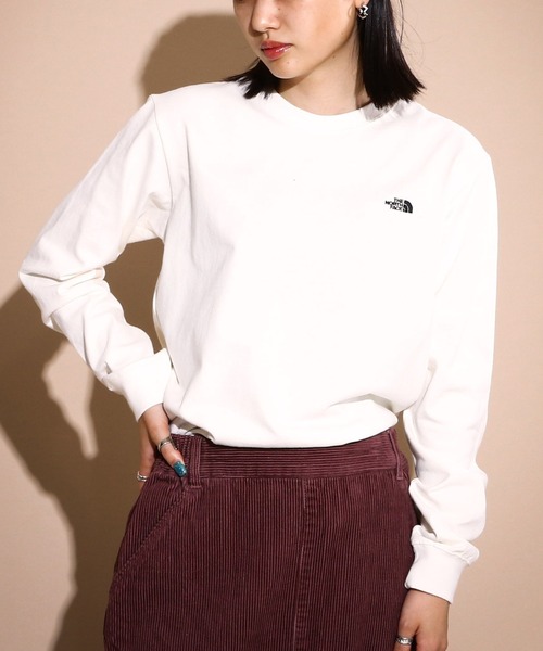 THE NORTH FACE（ザノースフェイス）の「THE NORTH FACE L/S Nuptse Cotton Tee NTW82135（Tシャツ/カットソー・レディース・グレー/ブラック/ホワイト・LARGE/MEDIUM）」の2枚目の写真