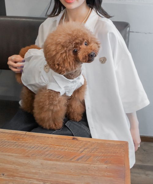 PairPair（ペアペア）の「【ペットとリンクコーデ】クマワッペンレギュラーシャツ（シャツ/ブラウス・メンズ・オフホワイト/マスタード・FREE）」の7枚目の写真