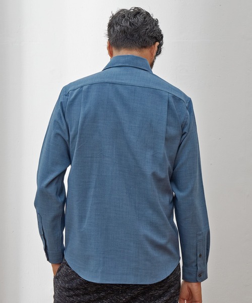 UNION STATION（ユニオンステーション）の「【EFFORTLESS】ストレッチドビーカッタウェイシャツ/スキッパーシャツ（シャツ/ブラウス・メンズ・ホワイト/ネイビー/ブルー・LL/M/L）」の8枚目の写真