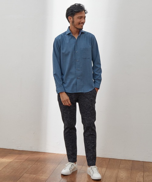 UNION STATION（ユニオンステーション）の「【EFFORTLESS】ストレッチドビーカッタウェイシャツ/スキッパーシャツ（シャツ/ブラウス・メンズ・ホワイト/ネイビー/ブルー・LL/M/L）」の11枚目の写真