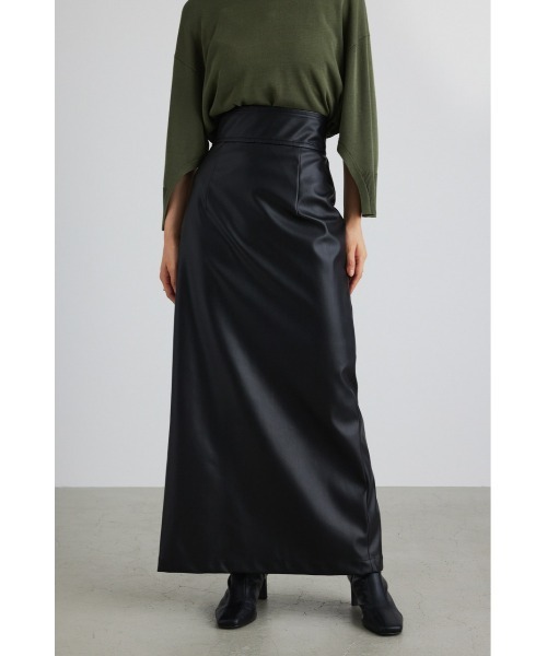 STYLEMIXER(スタイルミキサー)の「ハイストレッチフェイクレザースカート(スカート・レディース・アイボリー/ブラック/ブラウン・X-SMALL/SMALL/MEDIUM)」の3枚目の写真